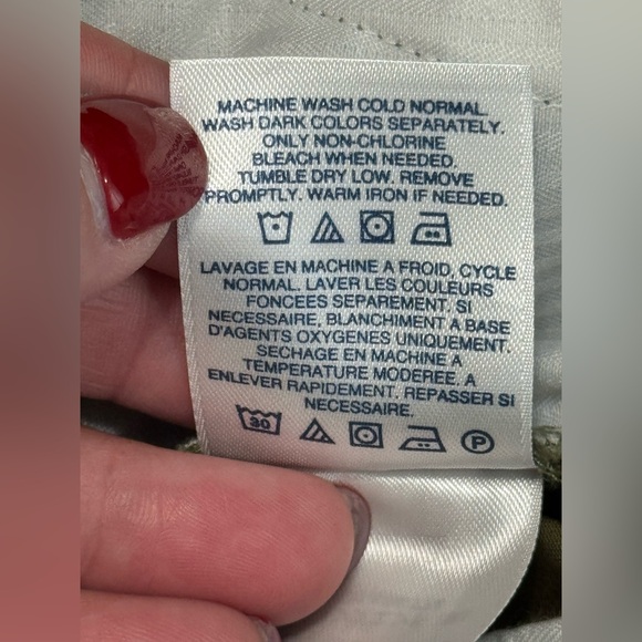 Lands' End Men's Khaki Chinos Flat Front 35x31 Straight Fit Green/Brown Tone - Picture 7 of 8